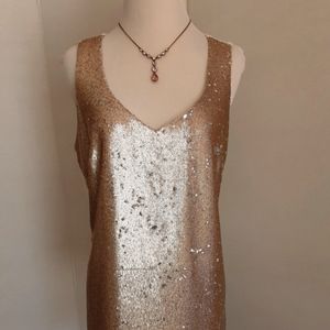 NWT WORTHINGTON CHAMPAGNE SEQUIN TANK TOP SZ L